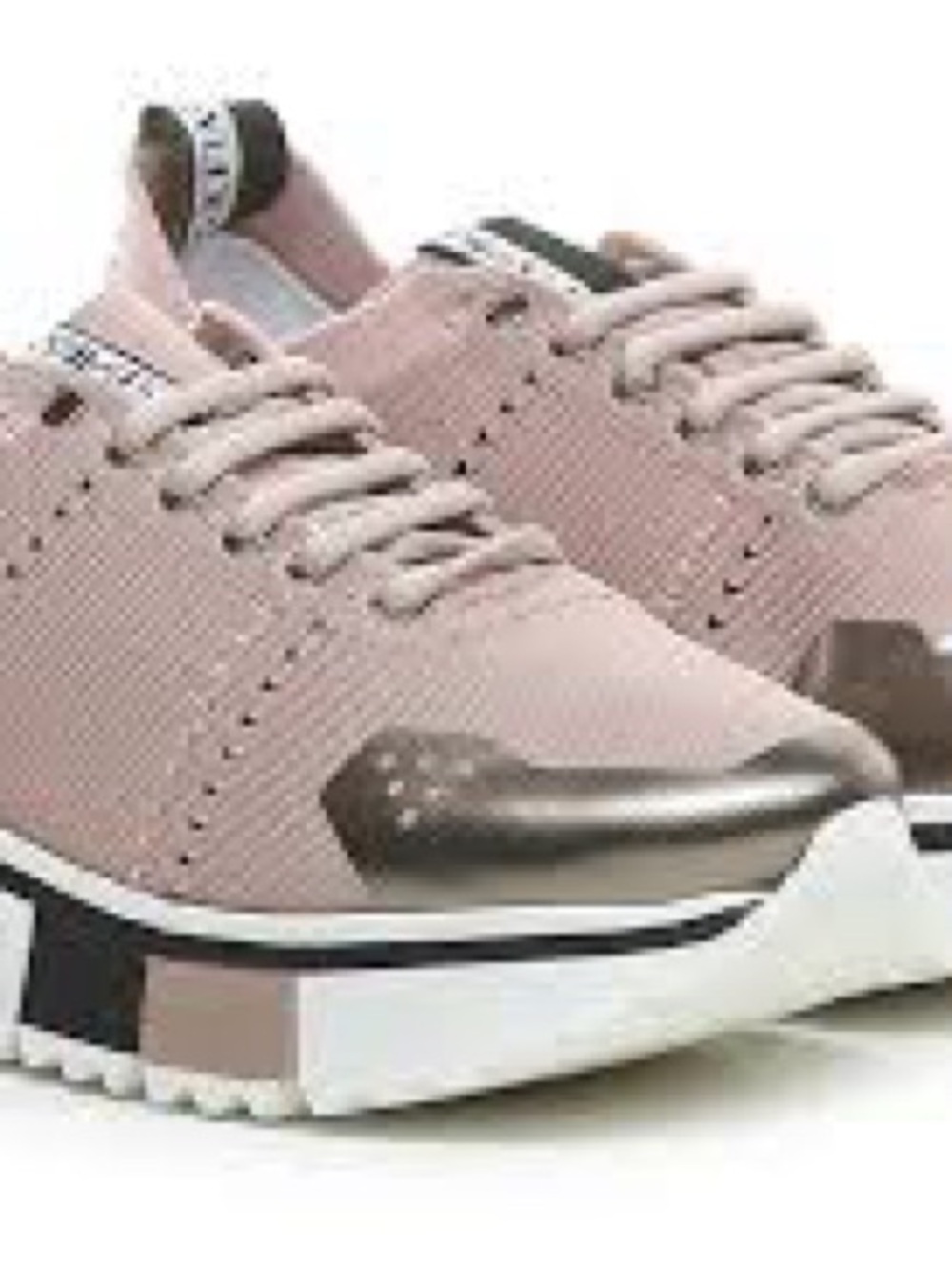 Women’s Blush Knit Platform Sneakers with Metallic Toe